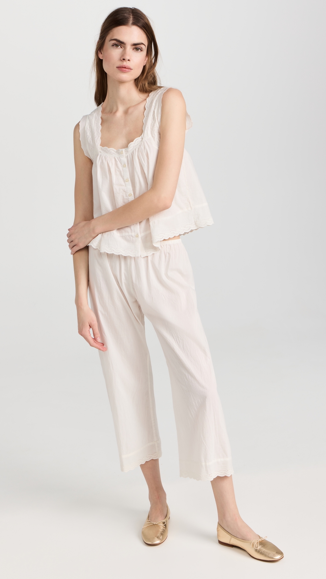 The Eyelet Tank True White