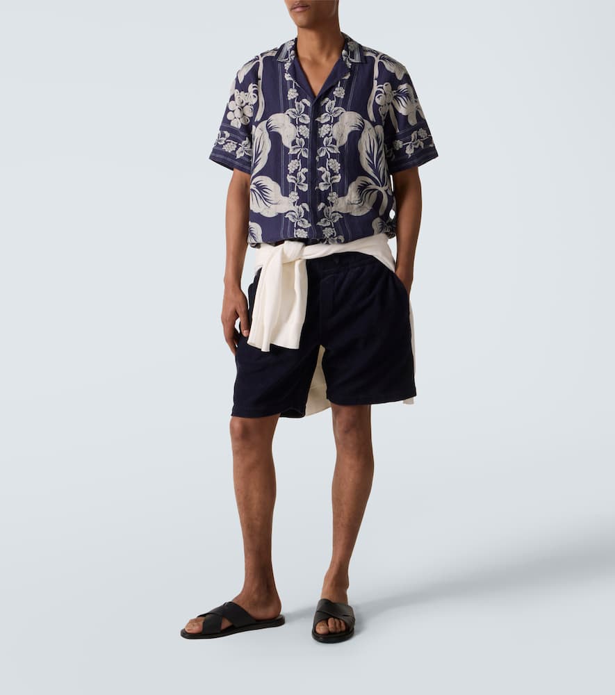 Maitan floral linen bowling shirt