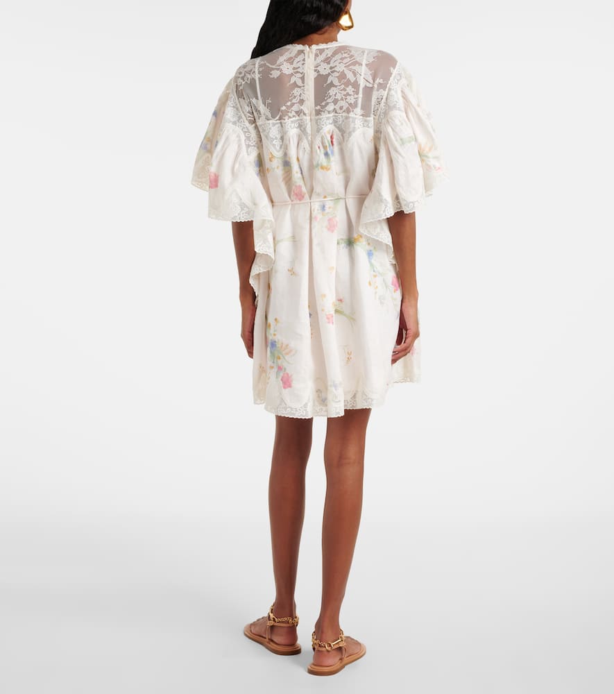 Zimmermann Lucky lace-trimmed linen minidress