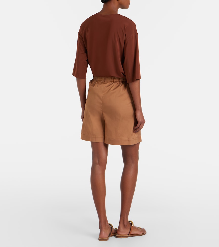 Medeola pleated cotton-blend Bermuda shorts