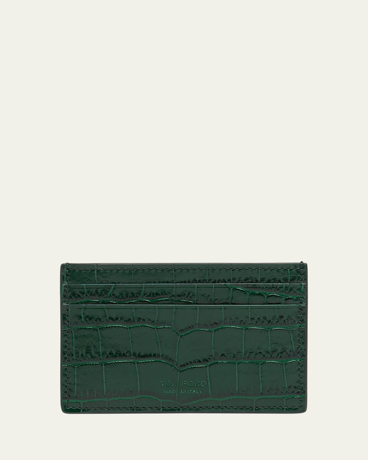 Men's Exotic Line Croc-Embossed Leather Card Case