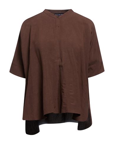 Woman Top Chocolate brown Size 2 Viscose, Linen