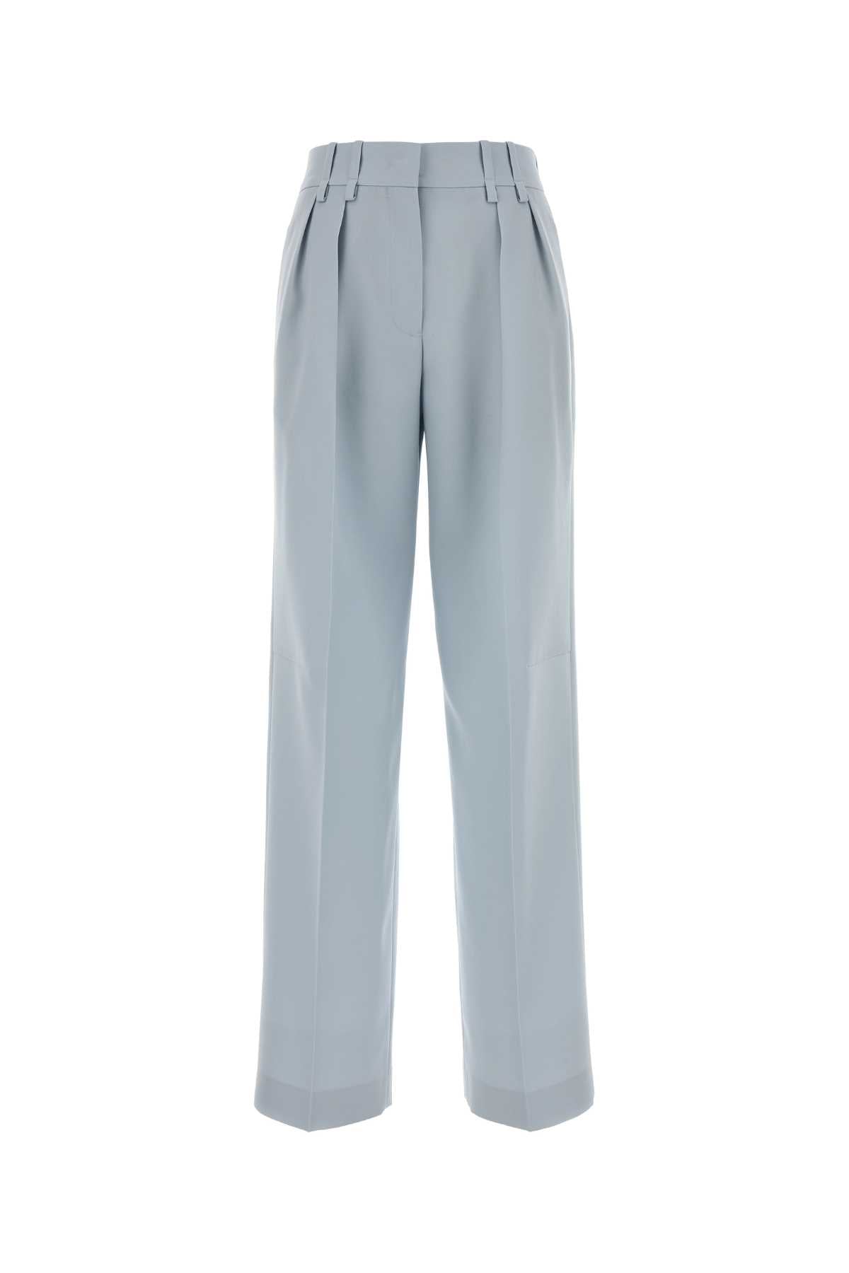 Wool Palazzo Trousers — Blue