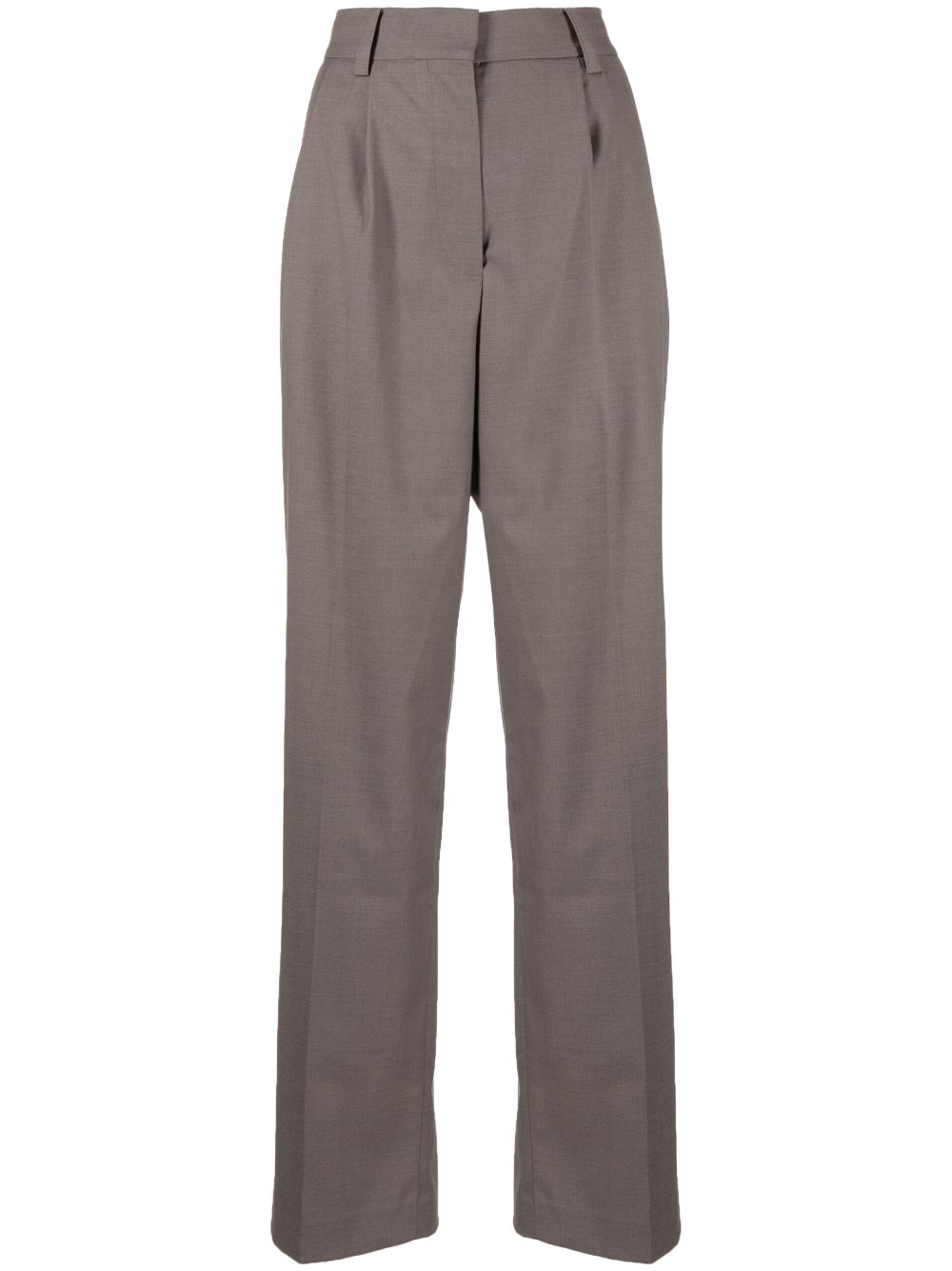 Pressed-crease tailored trousers - Grey