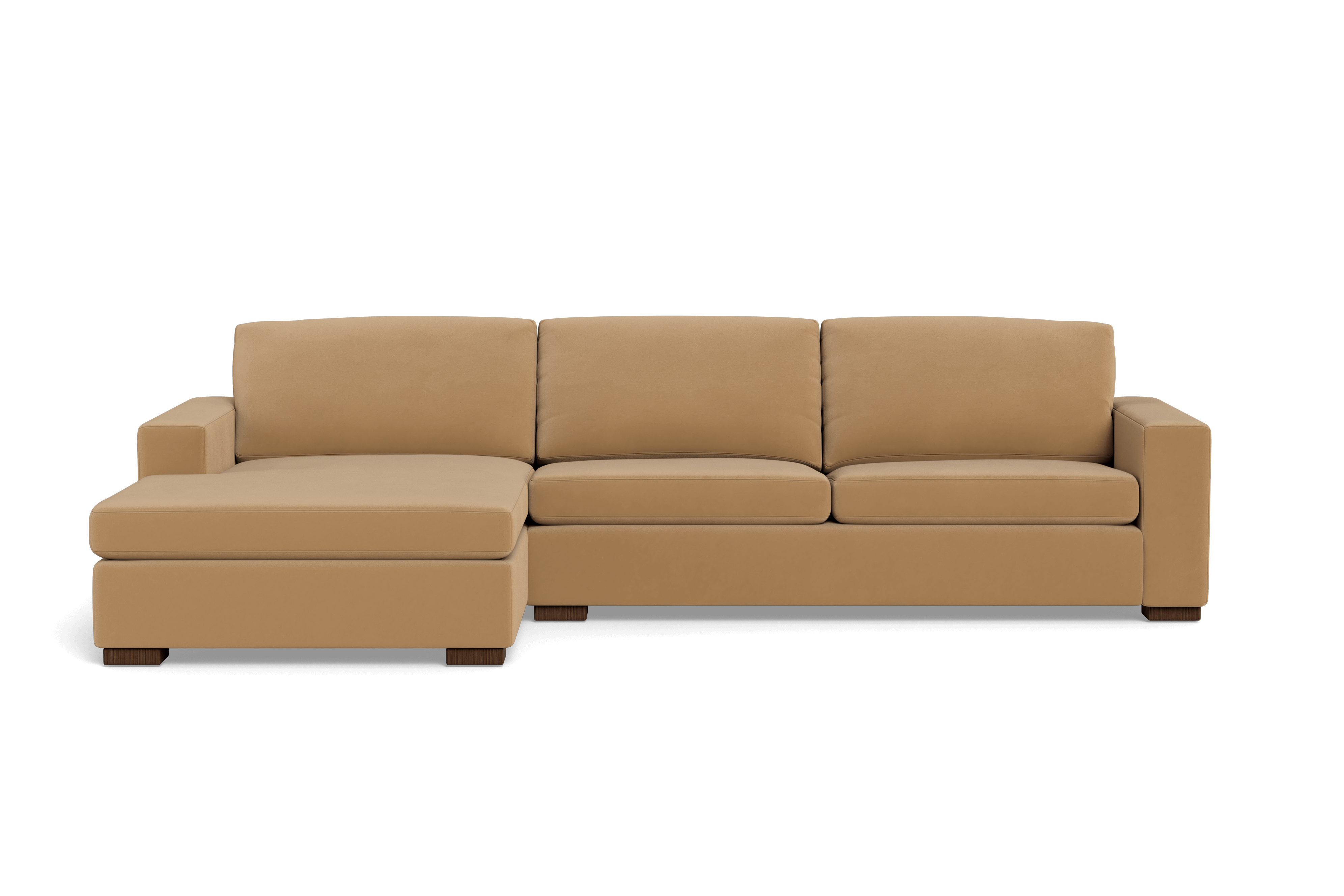 Barton Chaise Sectional - Camel Performance Velvet