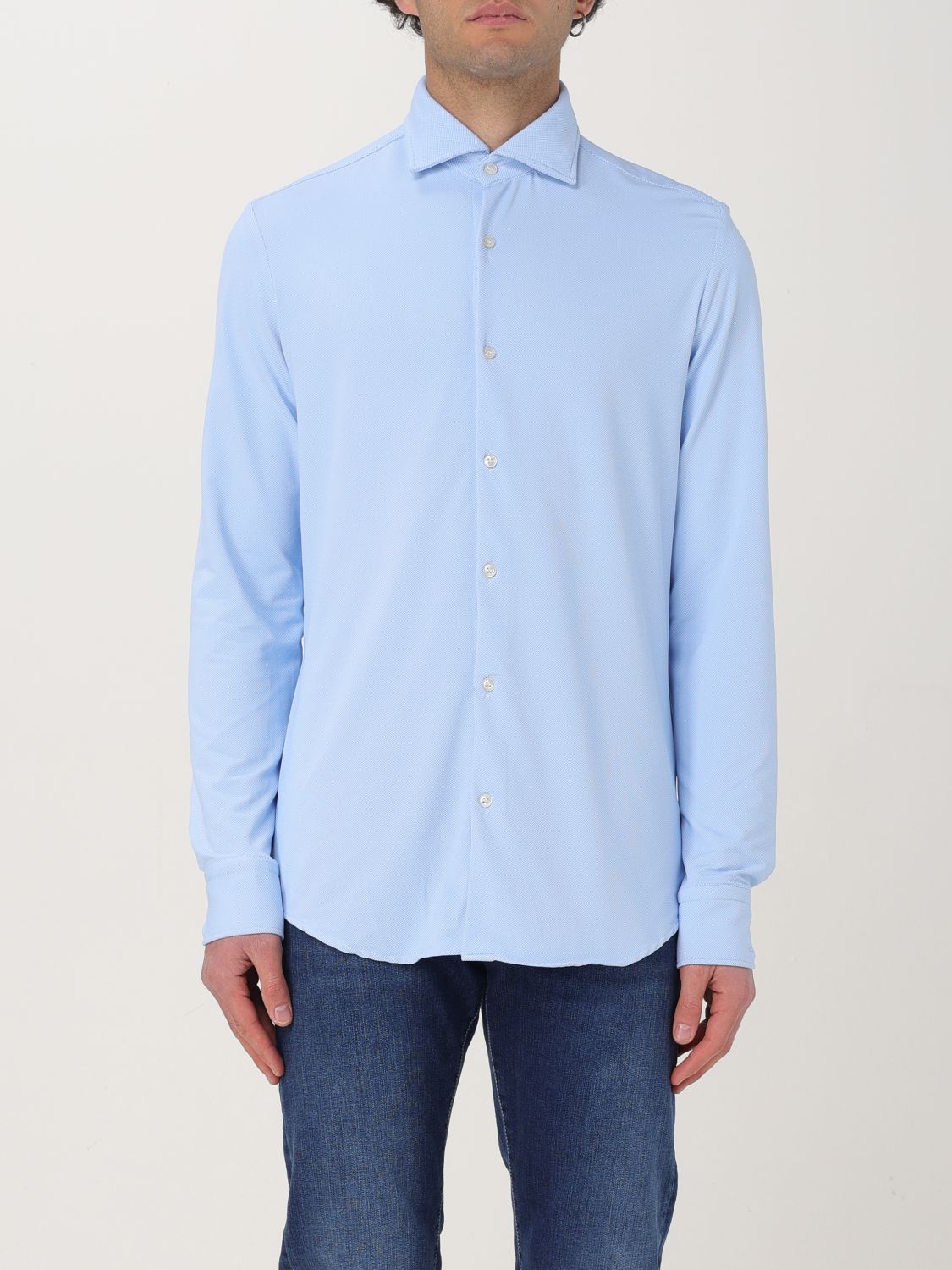 Shirt Men color Gnawed Blue
