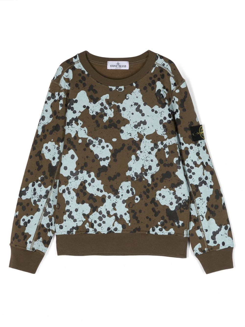 Abstract-print cotton sweatshirt - Green