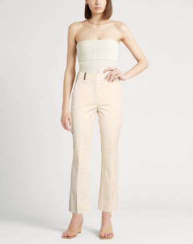 Woman Pants White Size 4 Cotton, Elastane