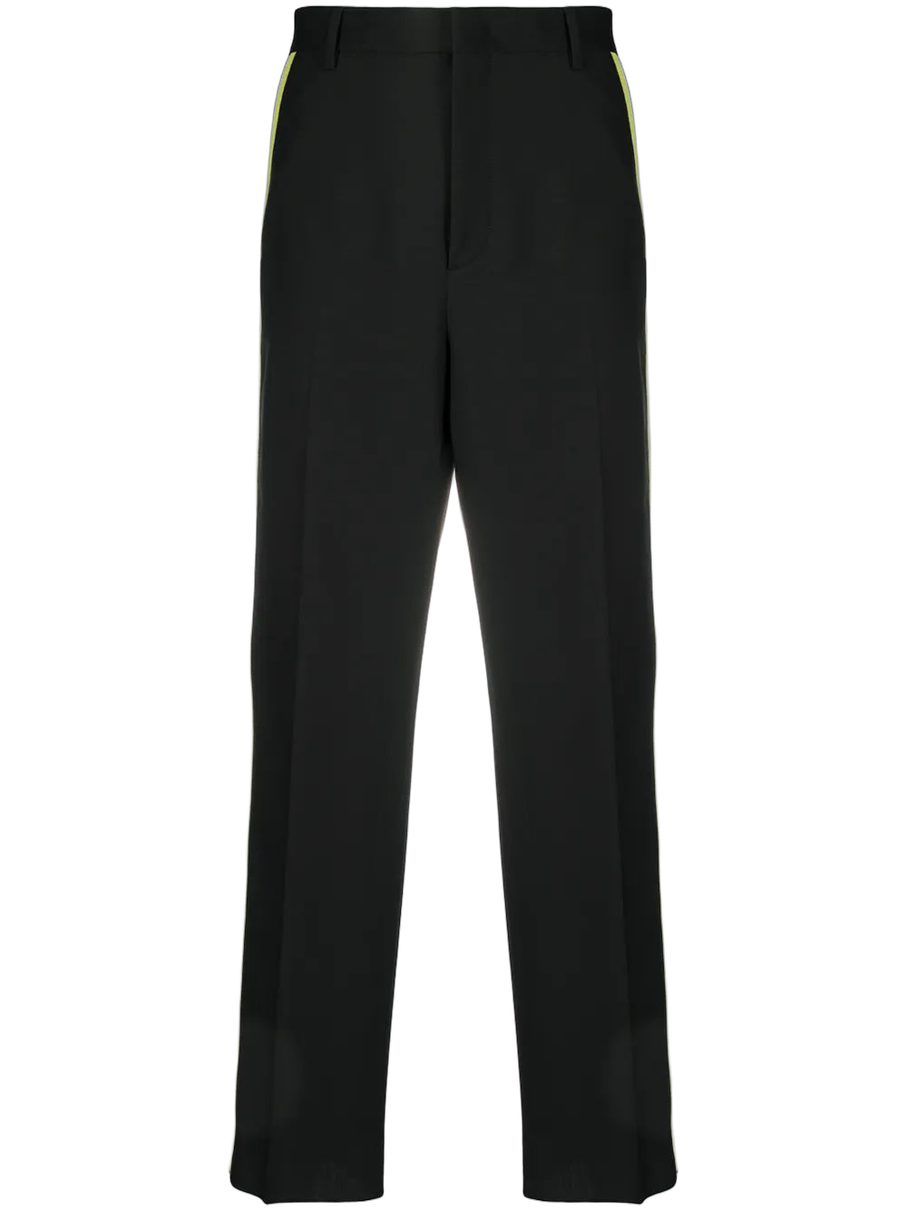Side-Stripe Tailored Trousers — Black