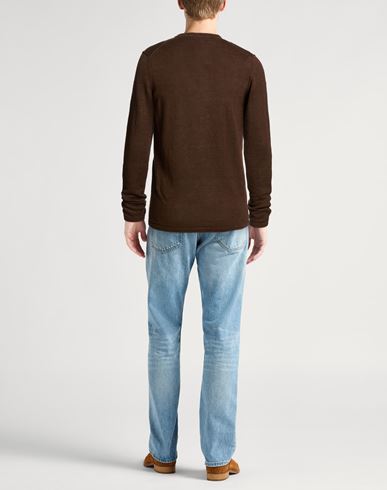 Man Sweater Chocolate brown Size 38 Linen