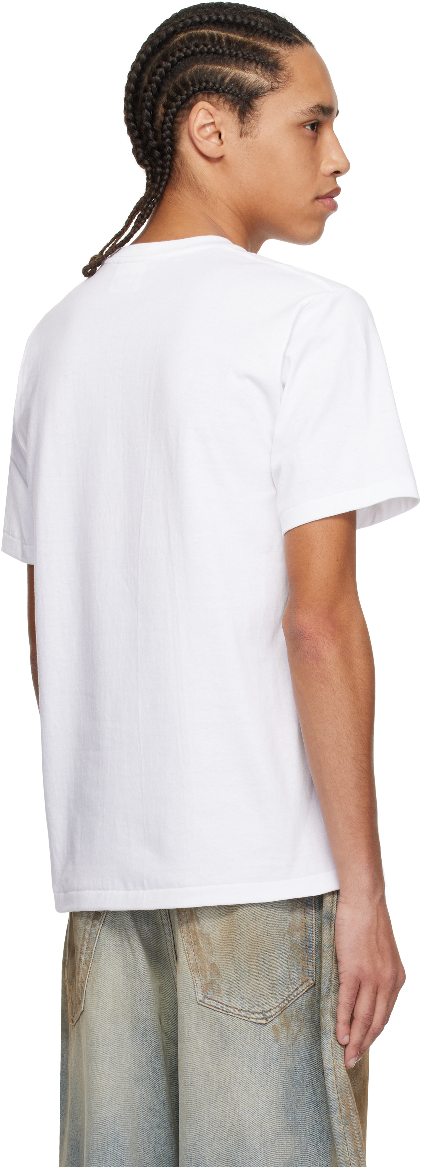 White Stencil Circle Ape Face T-shirt
