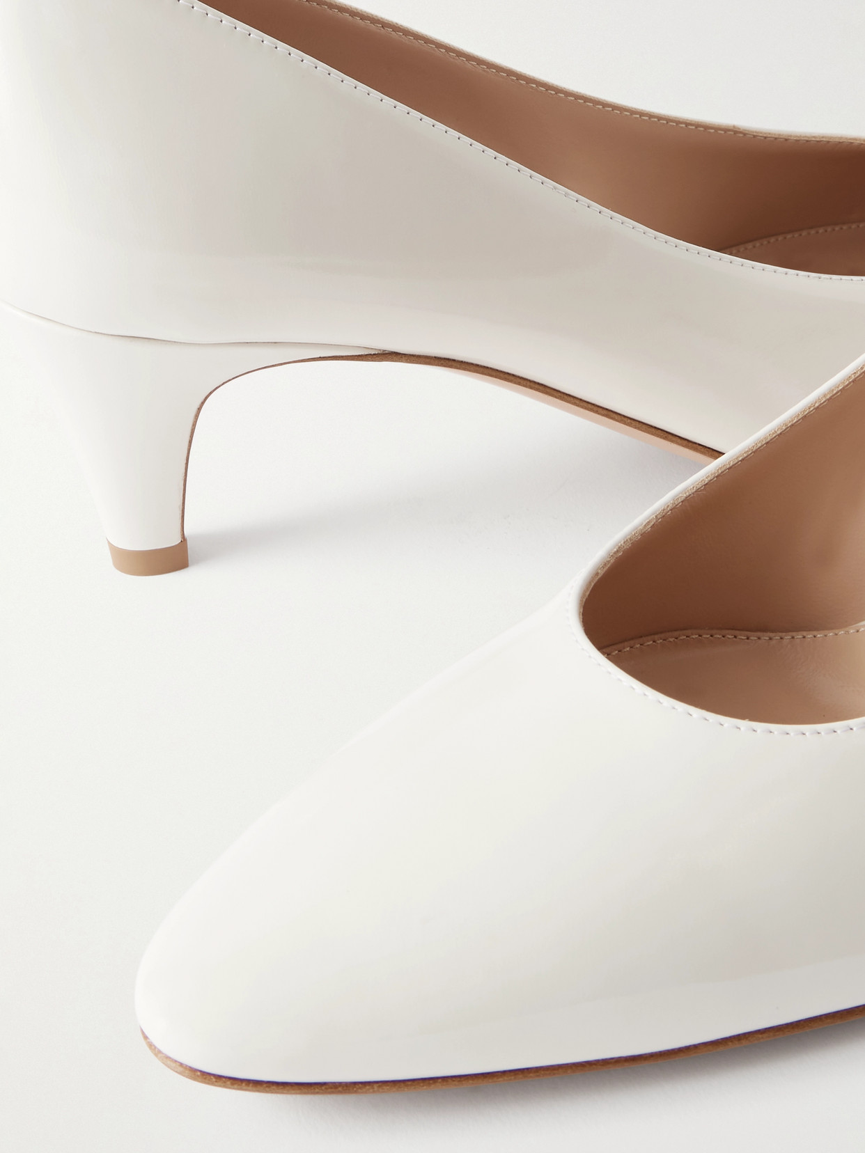 Amelia 55 Patent-leather Pumps - White