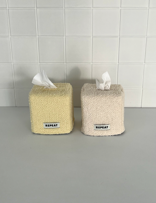 Cream Tissue Case Square Tissue Case