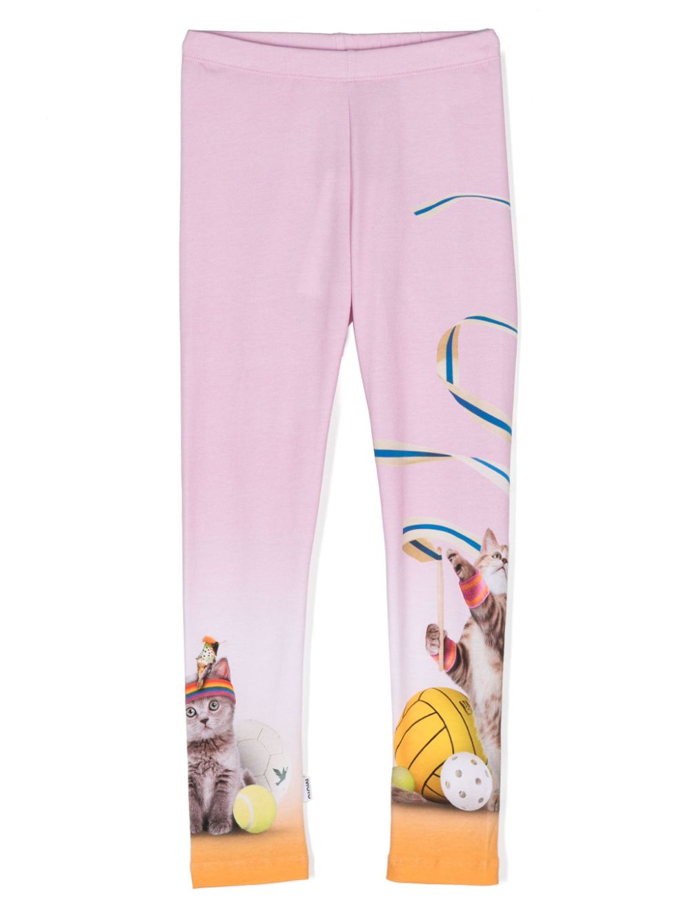 Cats-print cotton leggings - Pink