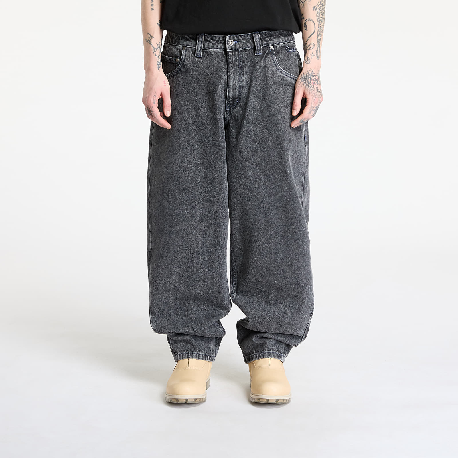 Men's Classic Baggy Denim Jeans in Faded Black