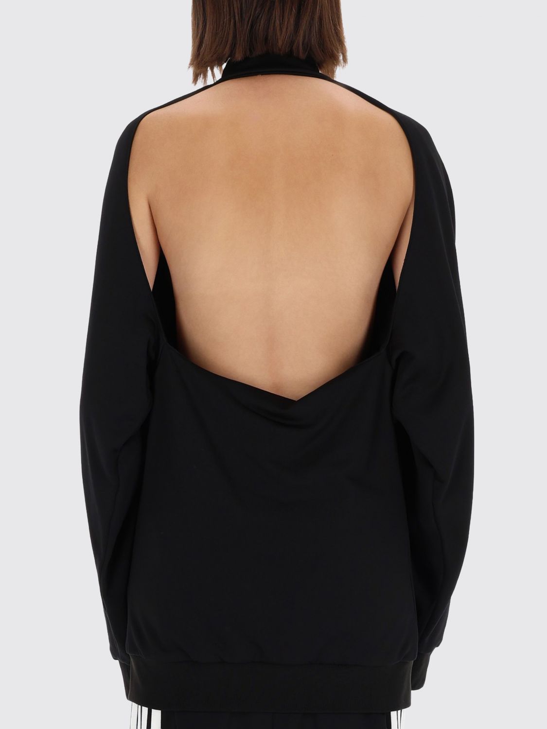 Logo-print cut-out sweatshirt - Black