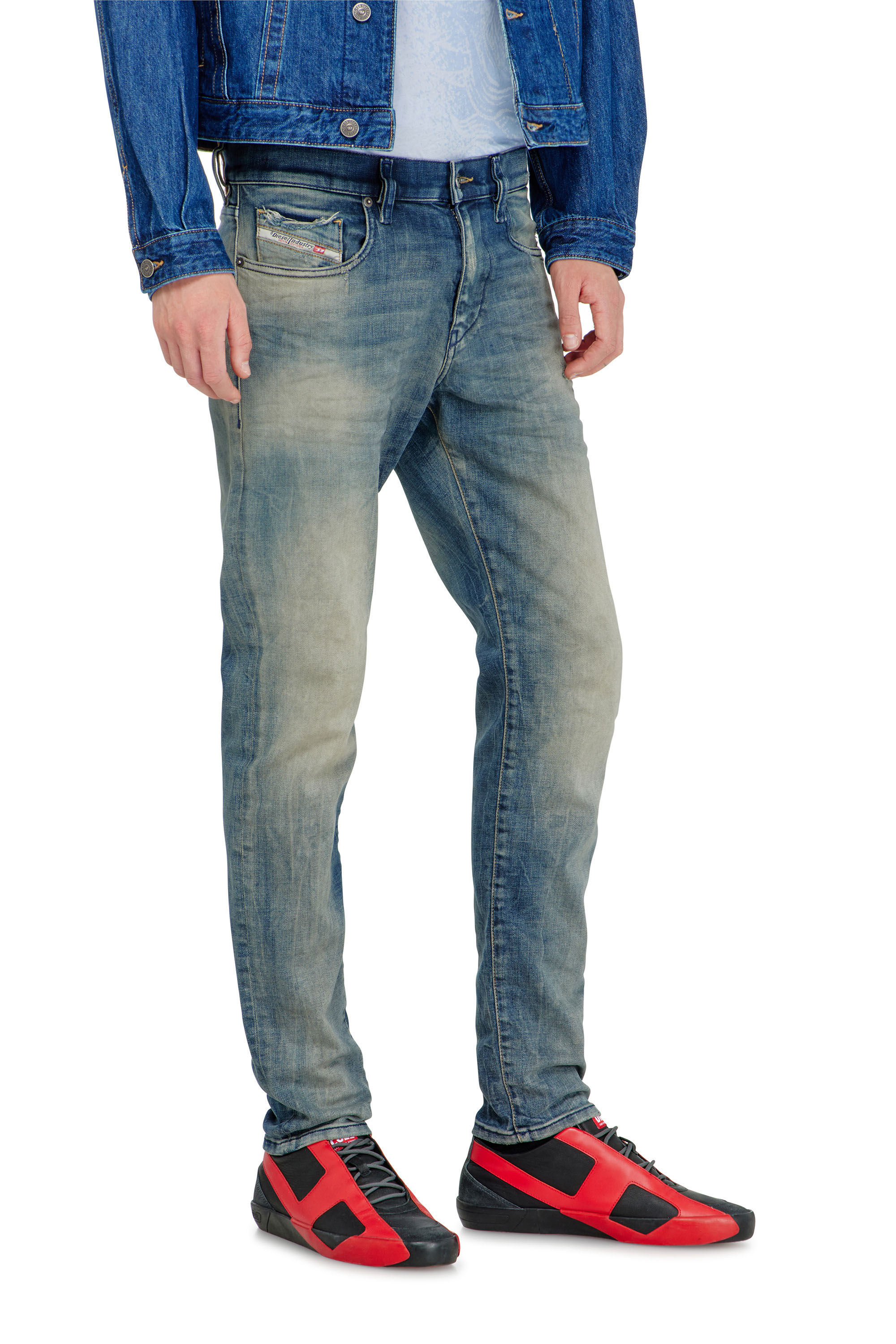 Diesel - denim pants belt loops distressed faded five pocket