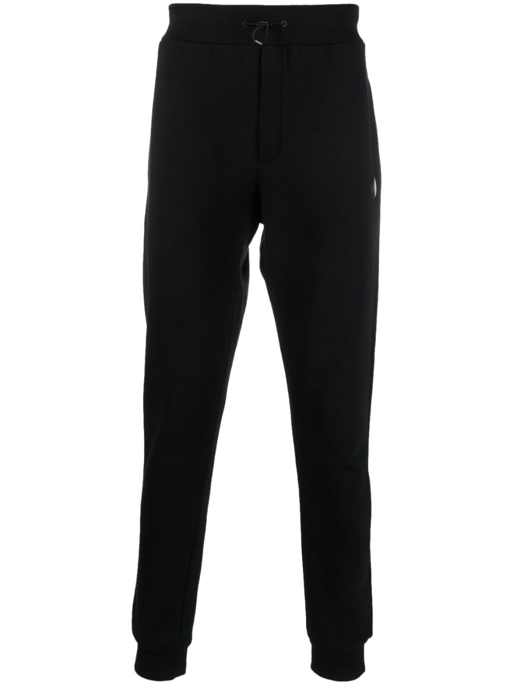 Logo-patch cotton track pants - Black