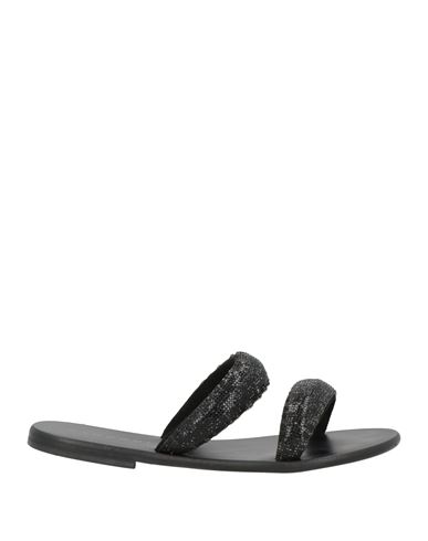 Woman Sandals Black Size 6 Textile fibers