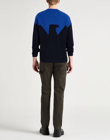 Man Sweater Blue Size M Wool, Polyamide