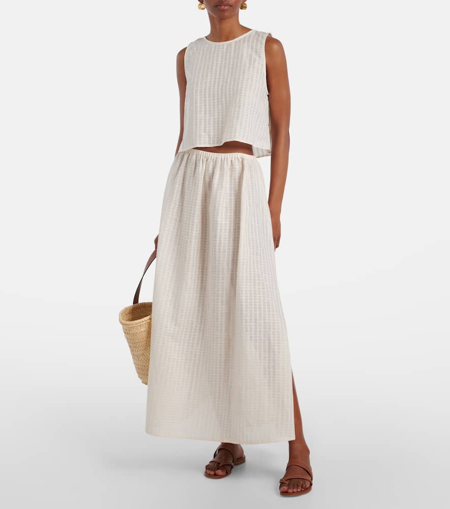 Rafaela cotton and linen maxi skirt