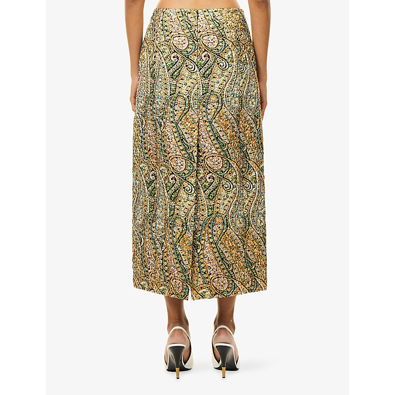 Womens Sentista Metallic Woven Maxi Skirt