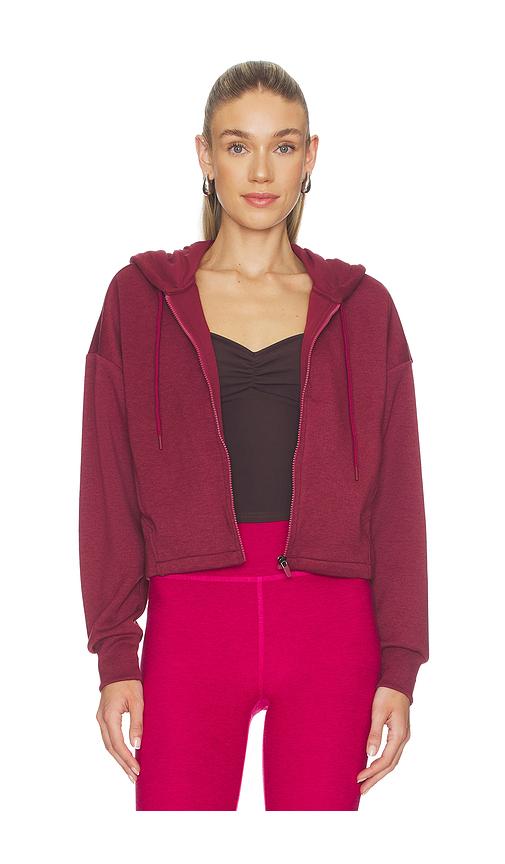 Beyond Yoga Scuba Cropped Jacket in Burgundy. XS. Also in L, M