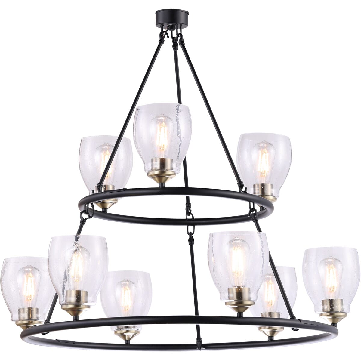 Winsley 9-Light Chandelier in Coal and Stained Bra