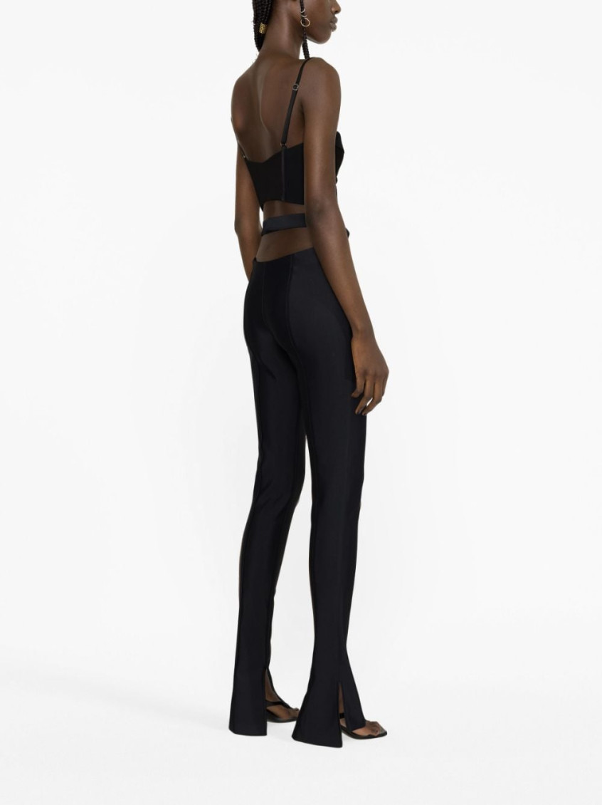 -Cut-Out Pantaloni Nero-Donna
