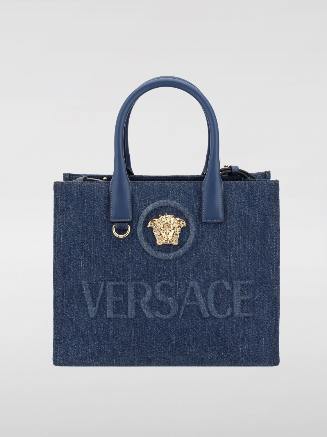 La Medusa Small Denim Tote