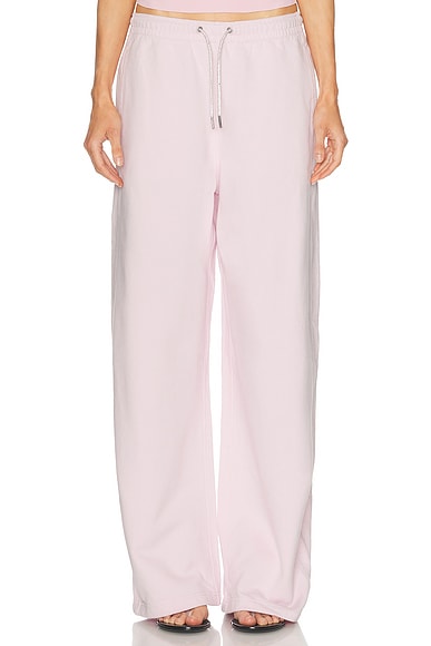 Alexander Wang Mid Rise Sweatpant With Rhinestone Drawcord in Light Heather Grey. L also in XS