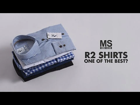 Men's R2 Hidden Button Down Navy Stripe Shirt - Navy/Multi