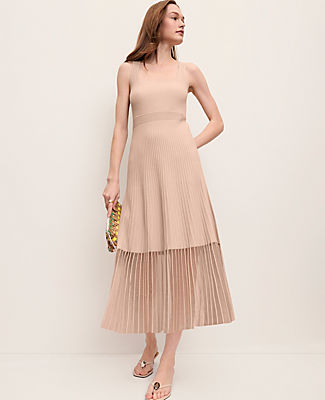 Ann Taylor Square Neck Ribbed Sweater Dress