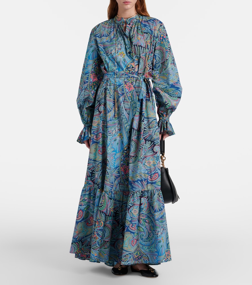 Paisley cotton-blend maxi dress