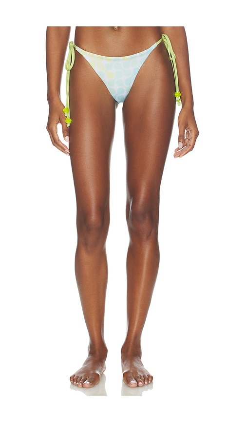Casablanca String Beaded Bikini Bottom in Green,Yellow. - M also in L