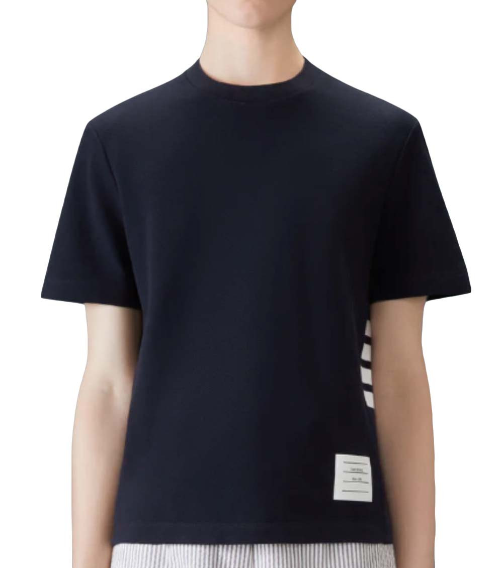Thom Browne - short sleeve t-shirt engineered four bar stripe