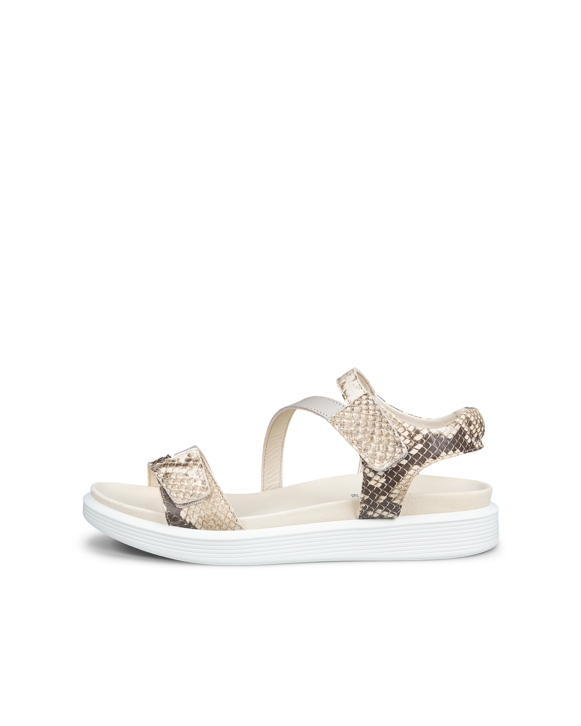 SOFT SANDAL - Women's Leather Two Strap Sandal - Gold - 36