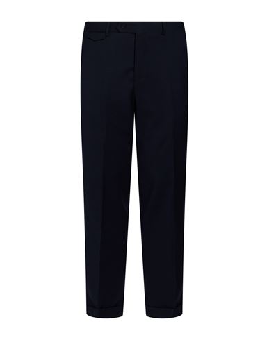 Man Pants Blue Size 34 Wool, Elastane