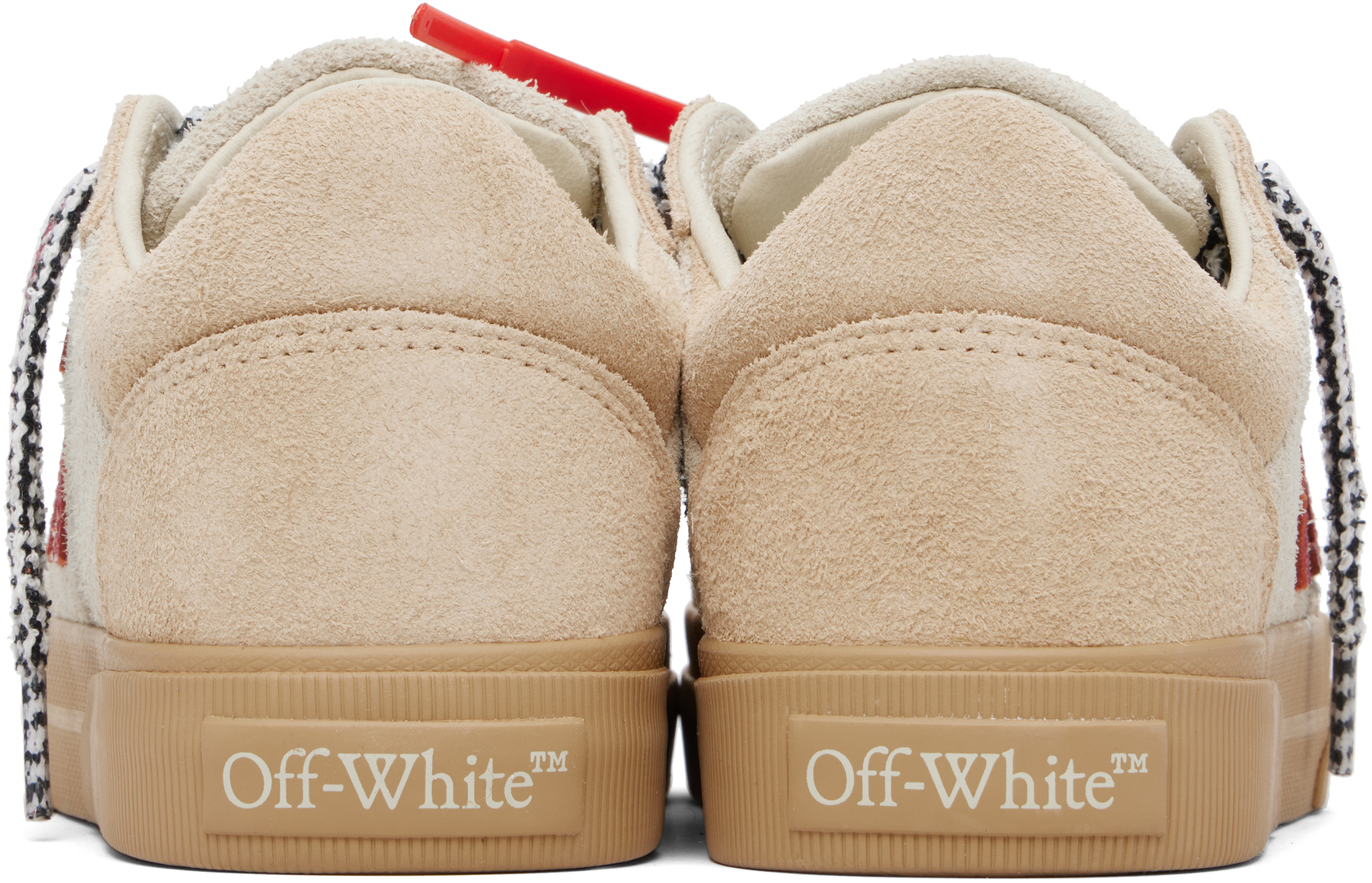 Beige Vulcanized Low Suede Sneakers