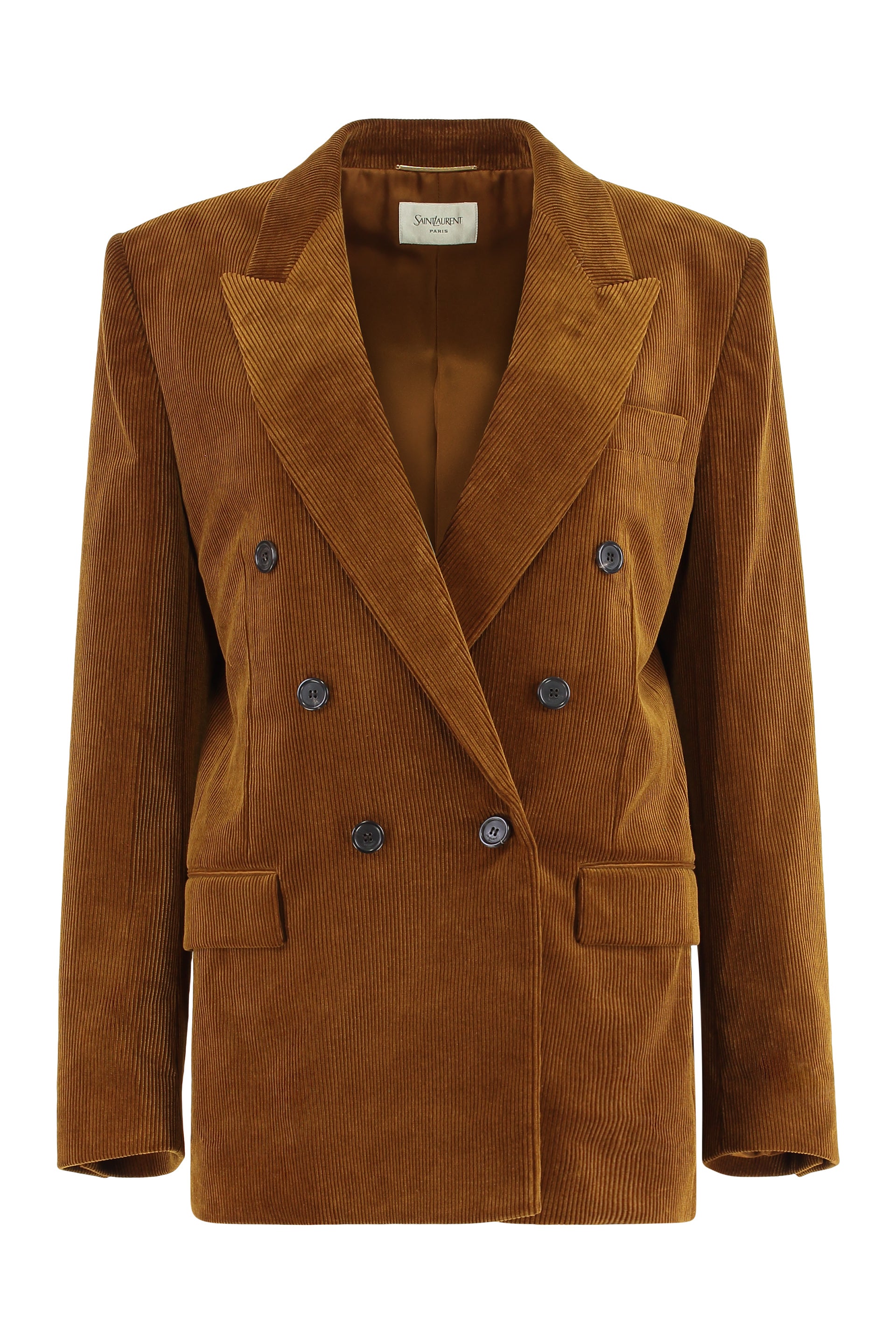 Velvet Double-Breasted Oversized Jacket