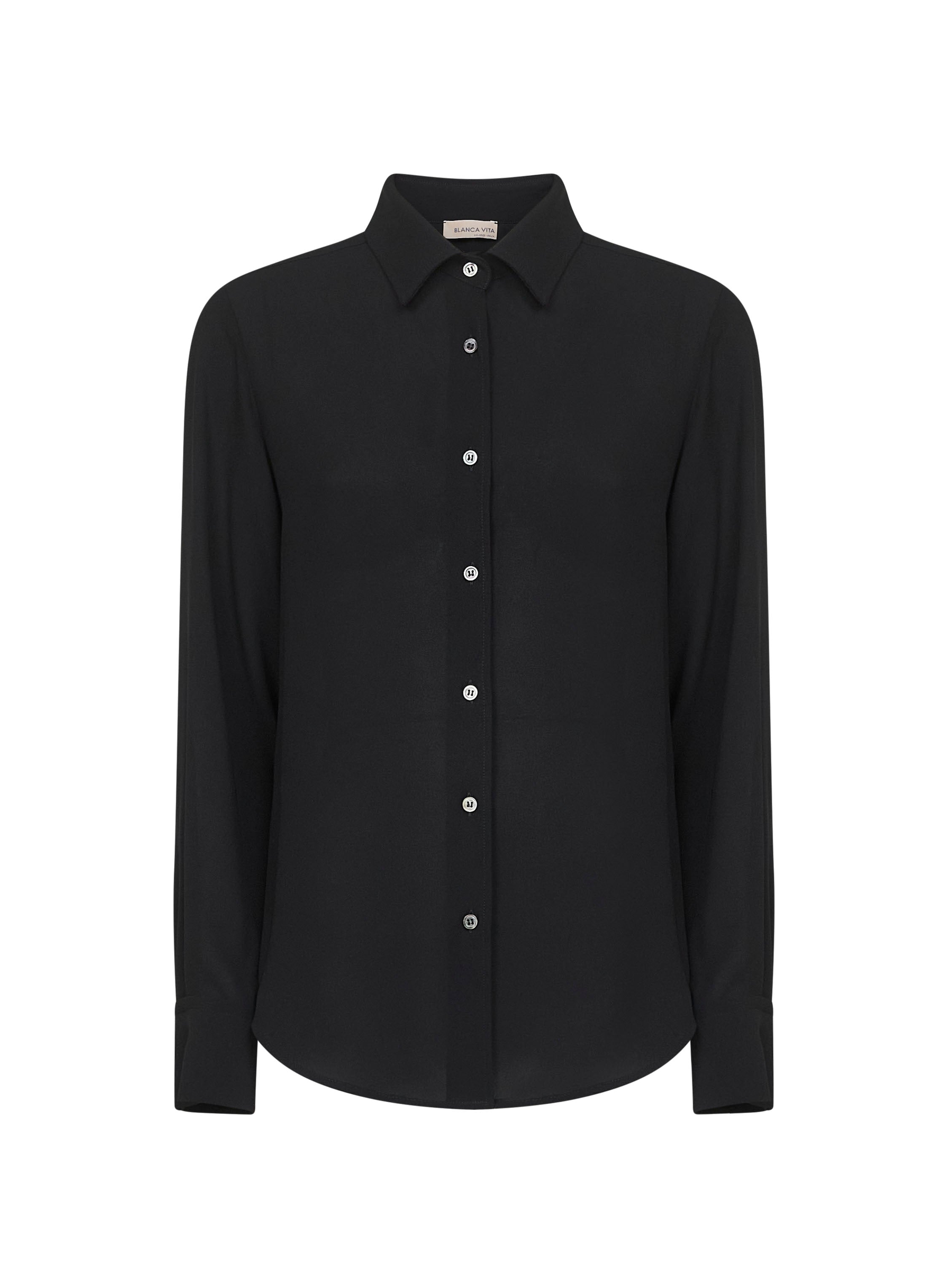 Crepe Polyester Shirt — Black