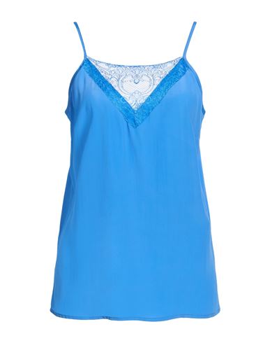 Woman Top Azure Size 6 Acetate, Silk, Viscose, Polyamide
