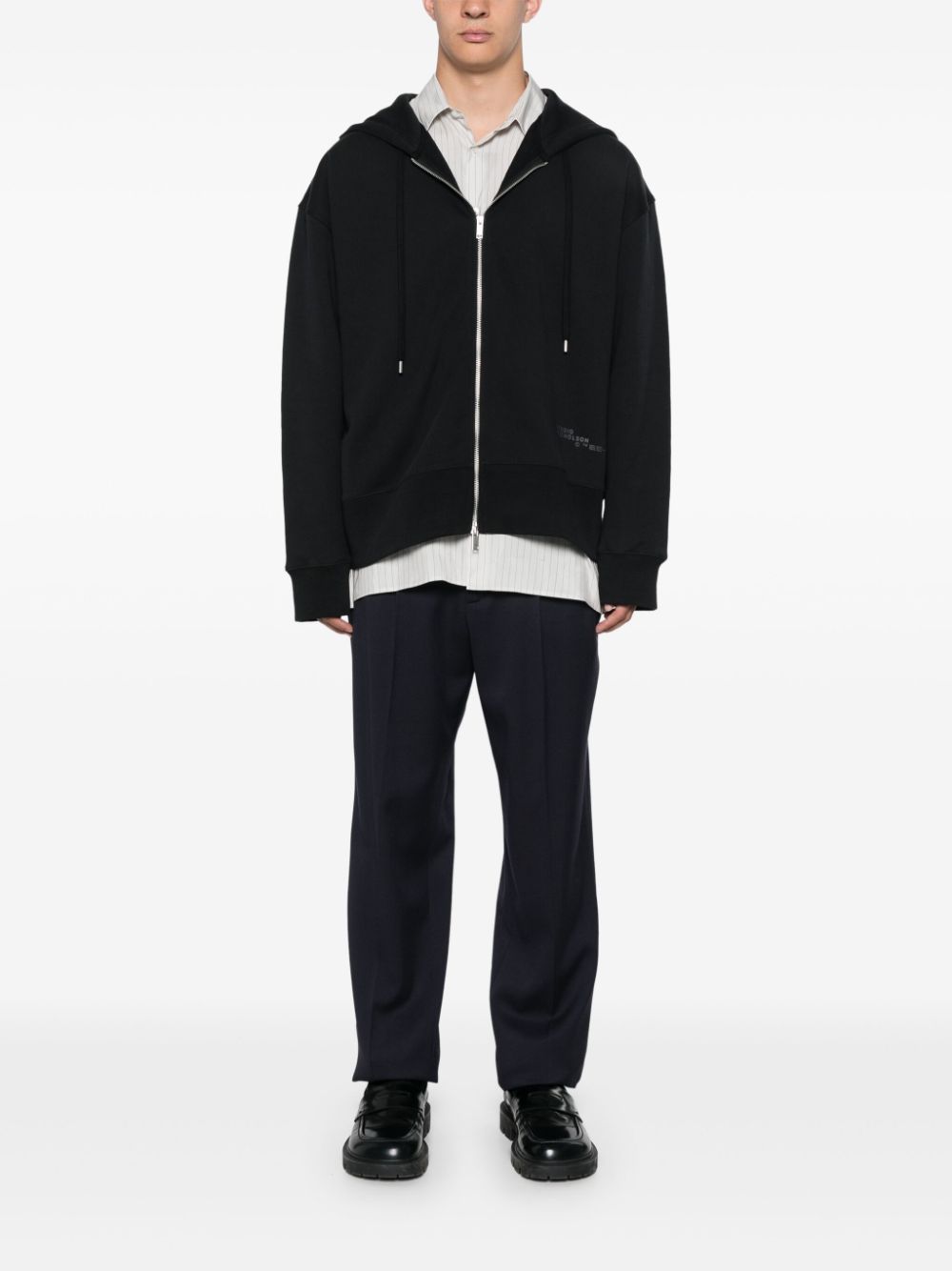 Logo-print zip-up hoodie - Blue