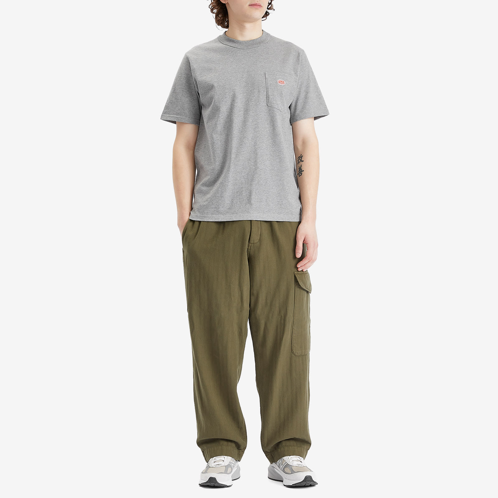 Armor-Lux Men's 79151 Logo Pocket T-Shirt in Misty Grey