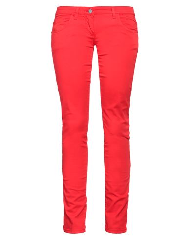 Woman Pants Red Size 32 Cotton, Elastane
