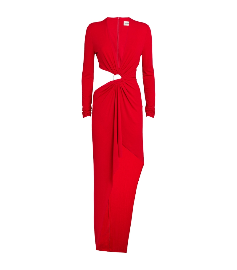 Ring-Detail Cut-Out Maxi Dress
