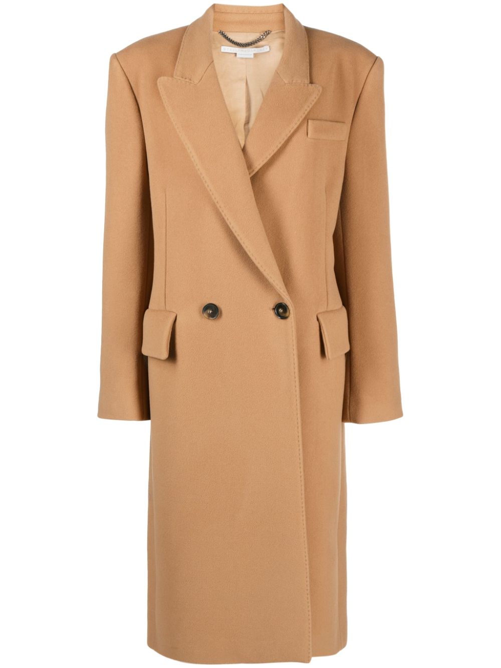 Double-breasted wool coat - Black