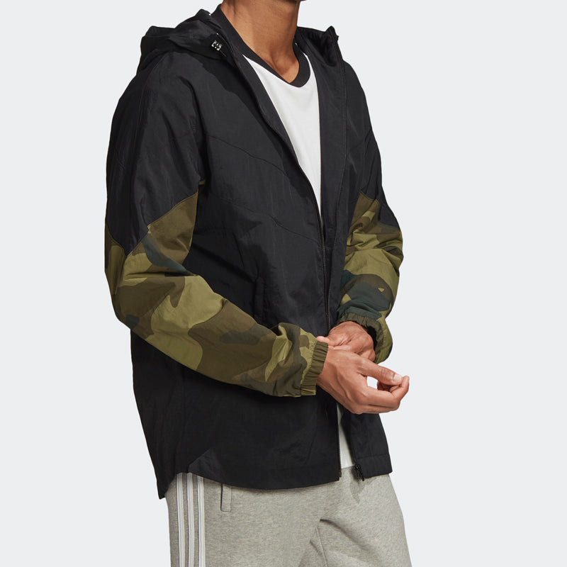 Originals Camo Wb Camouflage Splicing Sports hooded Windbreaker Jacket Black