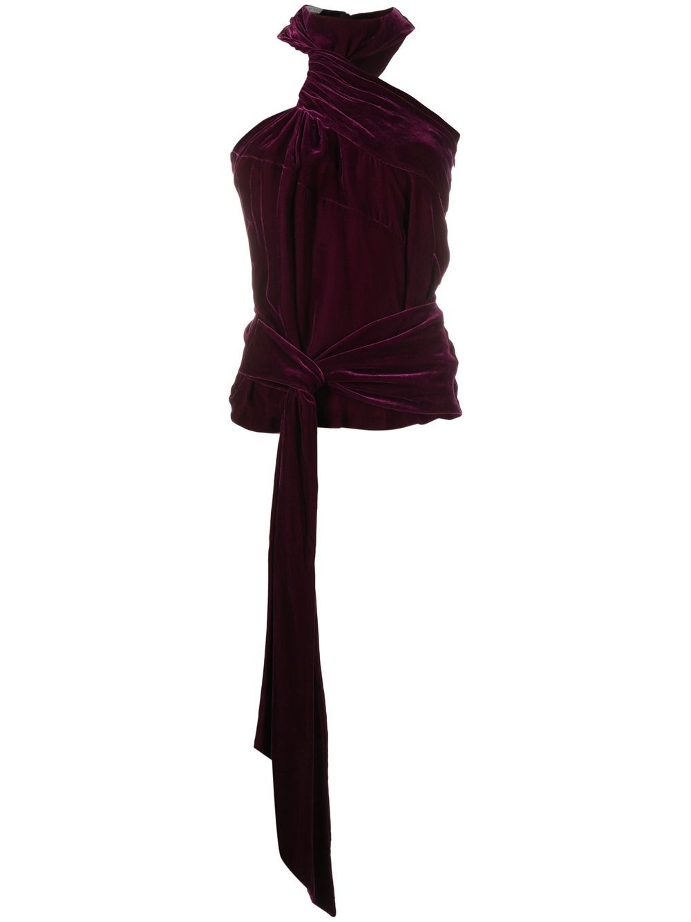 Velvet halterneck top - Purple