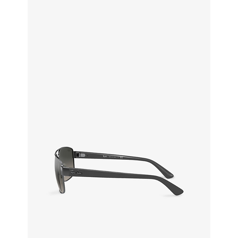 Womens Grey RB3663 Aviator-frame Metal Sunglasses